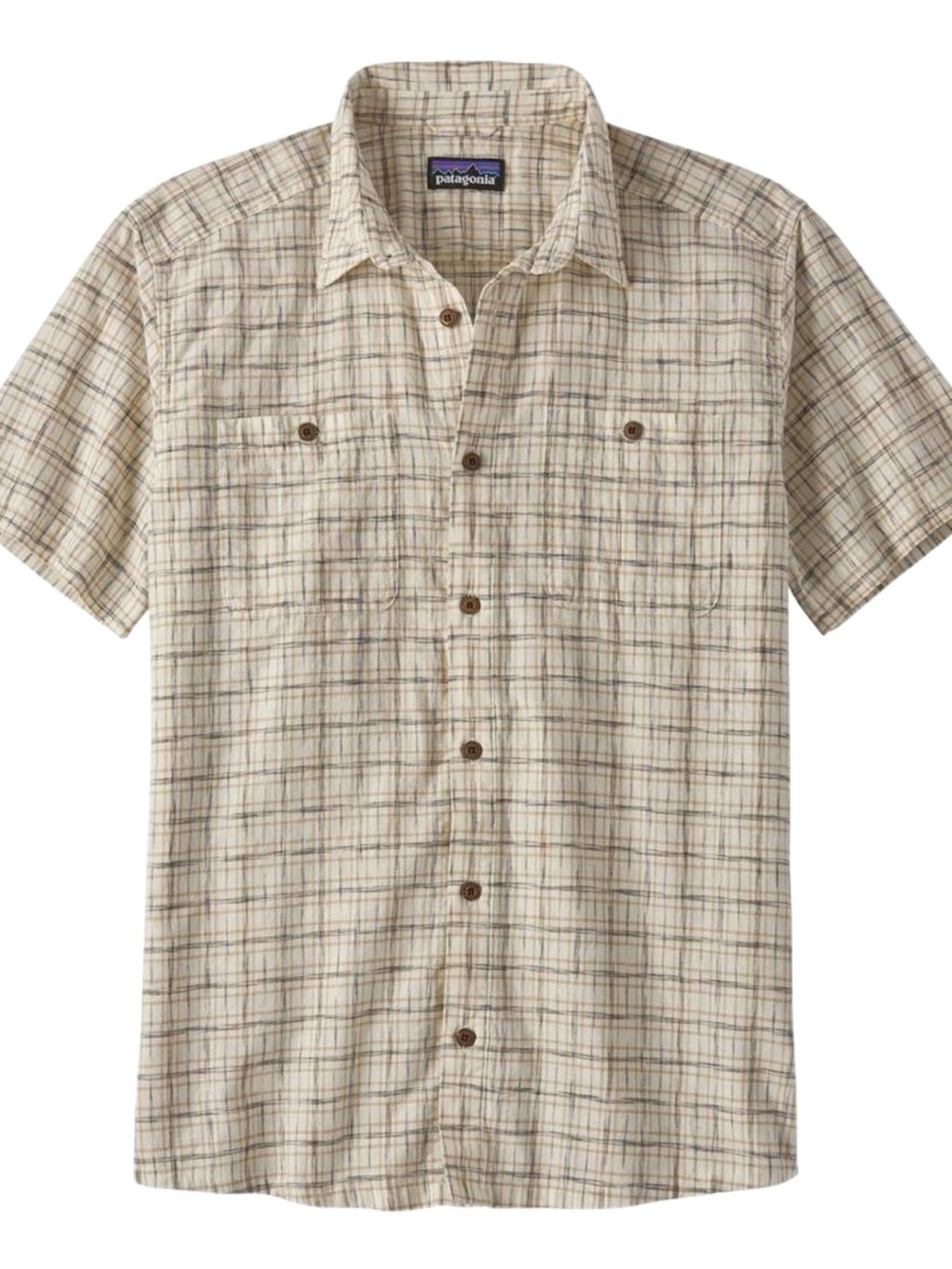 Patagonia Men’s Back Step Short-Sleeve Plaid Button-Down Shirt size Large